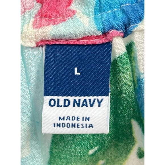 Old Navy Baby Doll Tank Top Bright Floral Sz Large Coloful - Picture 4 of 6